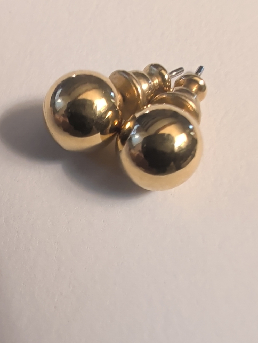 Gold tone Ball pierced ears post backs earrings vintage 1970's Cool Girls